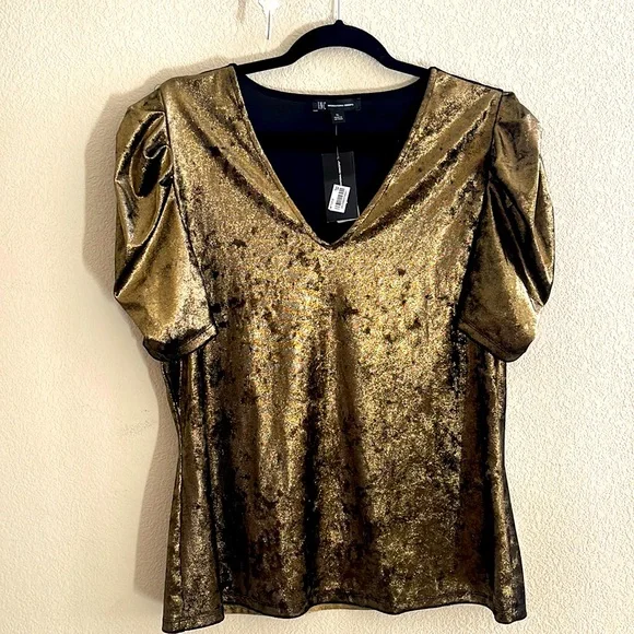 INC Gold XL top - brand new, short sleeves. - Picture 1 of 4